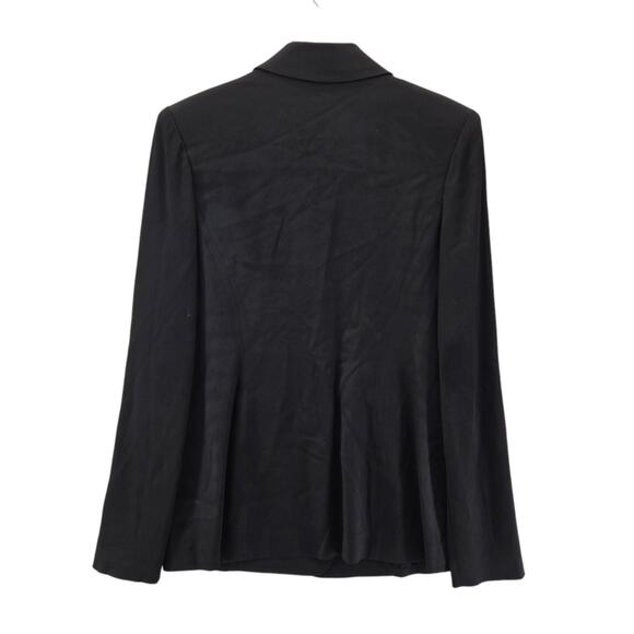 St John Evening Formal Blazer Jacket Womens 6 Black Longline Designer USA Flawed - Picture 3 of 11
